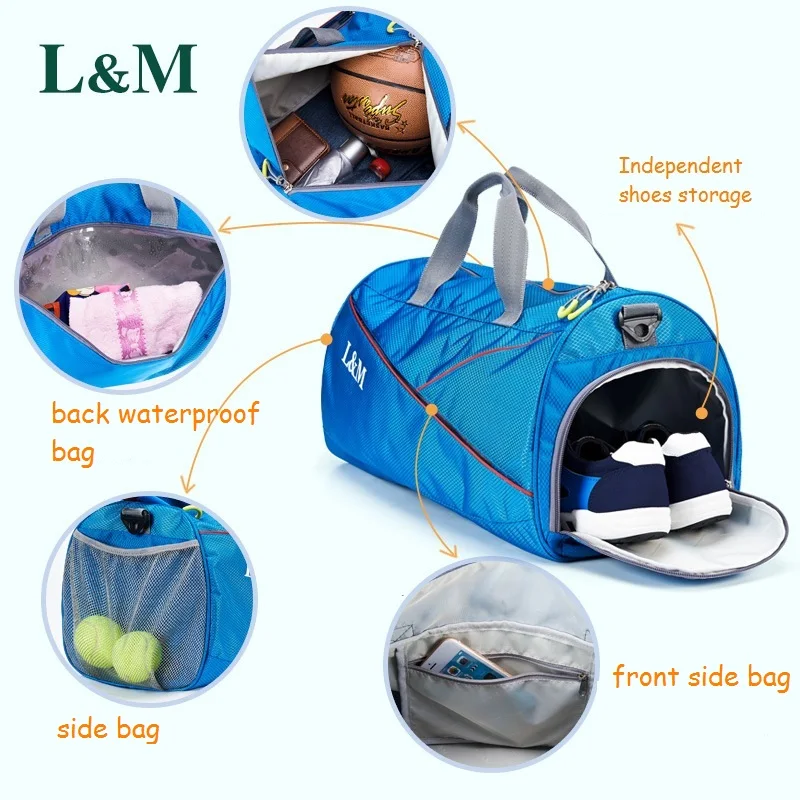 Профессиональная прочная спортивная сумка L & M для женщин и мужчин дорожная сумки