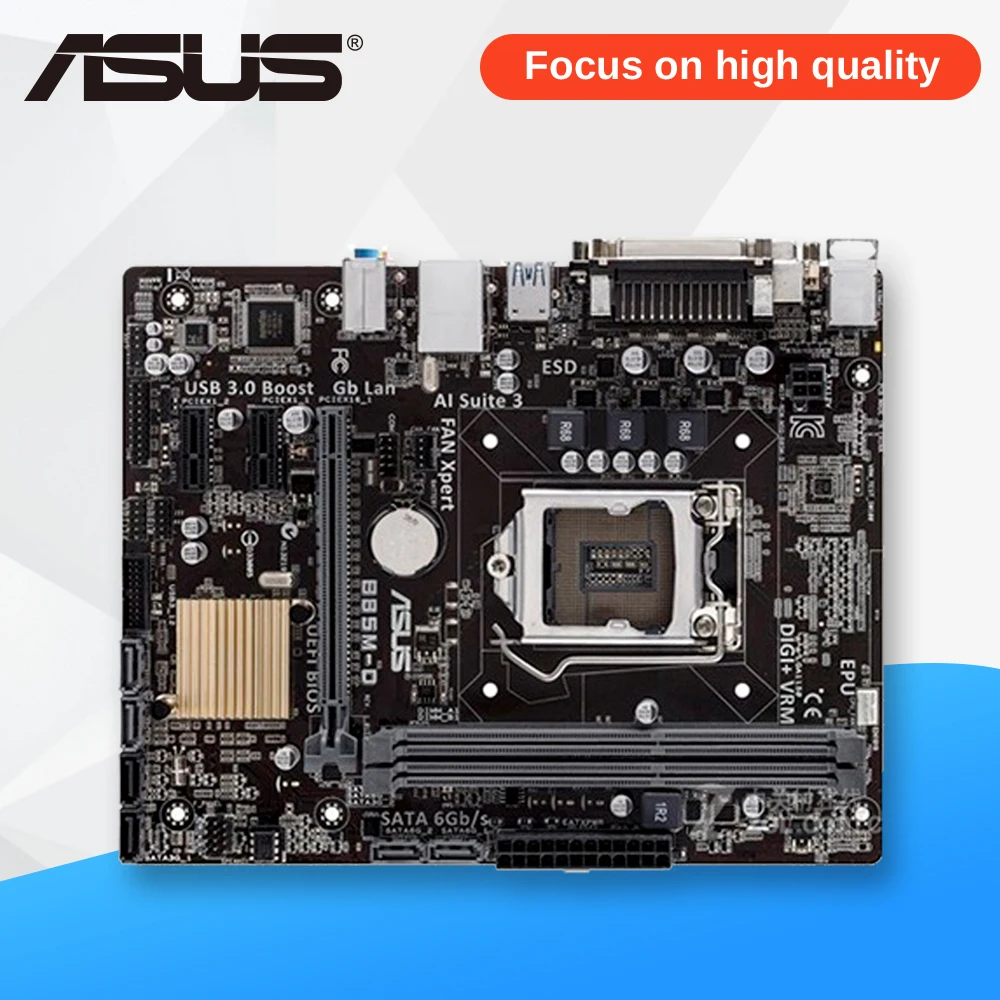 Asus B85M-D Desktop Motherboard B85 Socket LGA 1150 i7 i5 i3 DDR3 16G SATA3 Micro-ATX asus b85m v5 plus desktop motherboard b85 socket lga 1150 i7 i5 i3 ddr3 16g sata3 micro atx