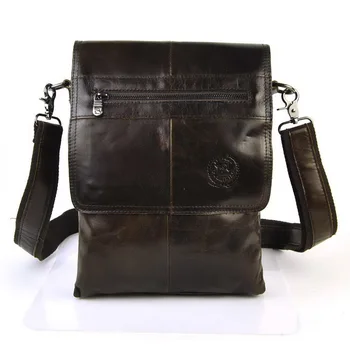 

Men Genuine Real Cow Leather Flap Shoulder Bag Vintage Retro Bags Cross Body Messenger Classic Work Business Multi Compartment