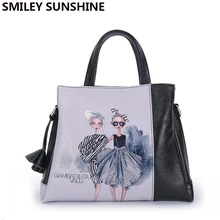 Hohe Qualität Echtes Leder Damentaschen 2017 Luxus Weiblichen Beutel Schwarze Frauen Leder Handtasche Mode Damen Big Tote Handtaschen