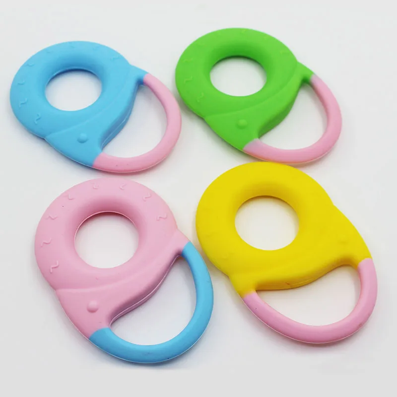 New Baby Teethers Silicone Circle Teething Training Sensory Baby Teething Ring Baby Dental Care Handmade Ring