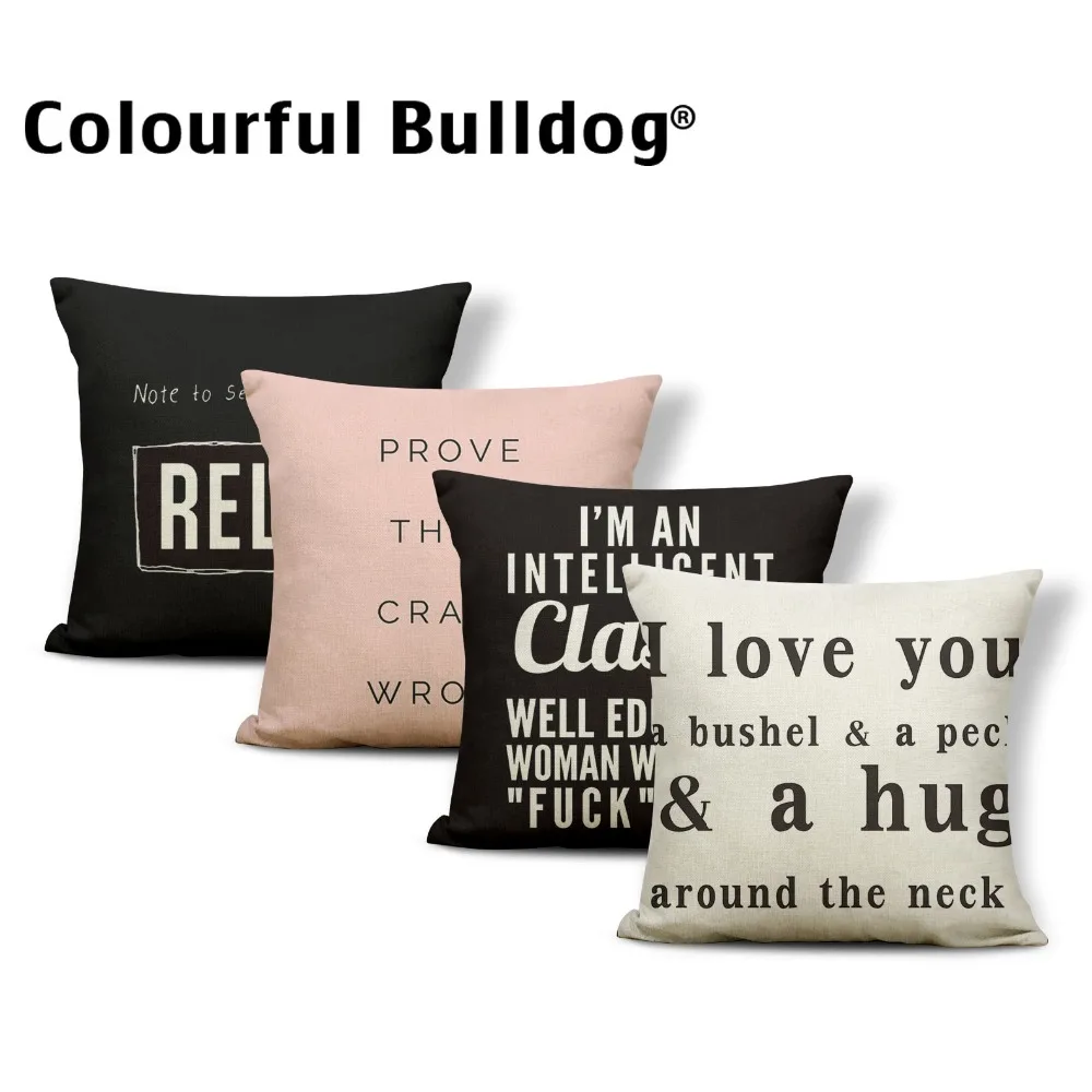 Word Cushion I Love You Cover Pillow Coastal Sofa Home Decorative