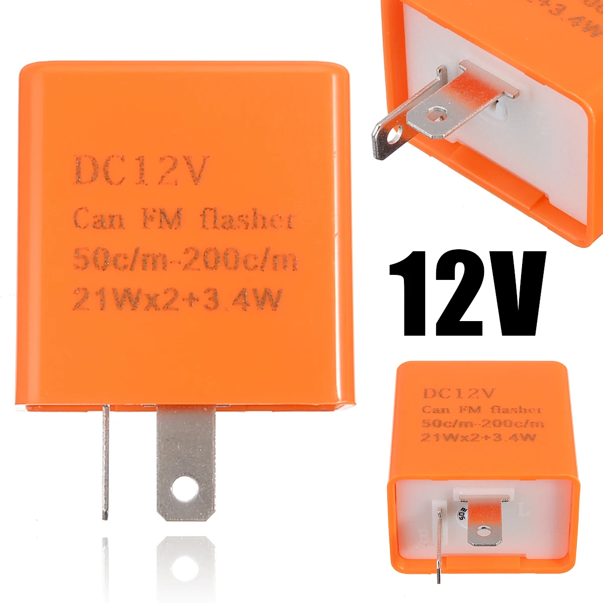 1PC 12V 2Pin Motorcycle Adjustable LED Flasher Relay Turn Signal Indicator Blinker Fast/No Flashing Repairing Relay For Honda