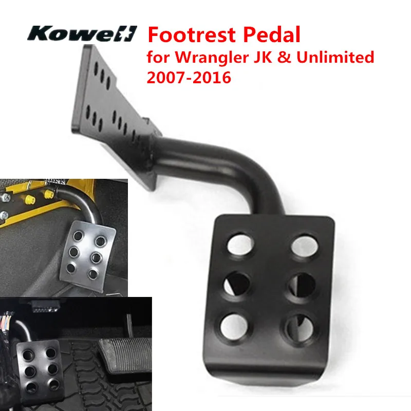 KOWELL Non Slip Foot Rest Pedals Plate Cover Car Pedal Pads for Jeep