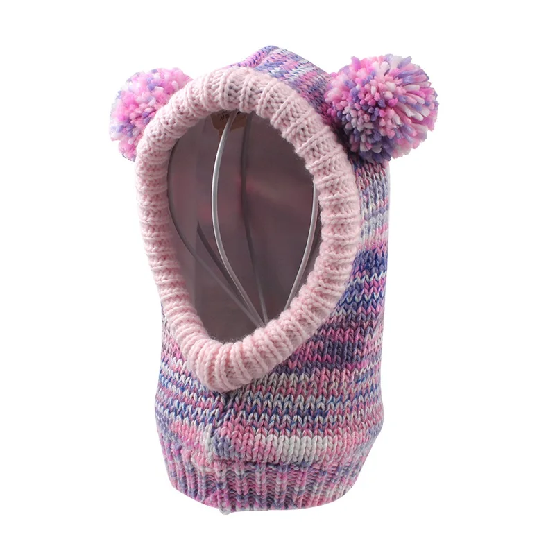 2 Pieces Baby Beanie Toddler Warm Knit Hats Fleece Lined Animals Shape Caps with Earflap for Boys and Girls Winter Supplies