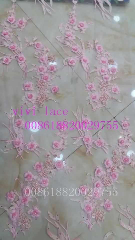 Tela De Encaje Bordado Floral De 2 Yardas - Encaje De Poliéster Para Vestidos, Cortinas Y Manualidades