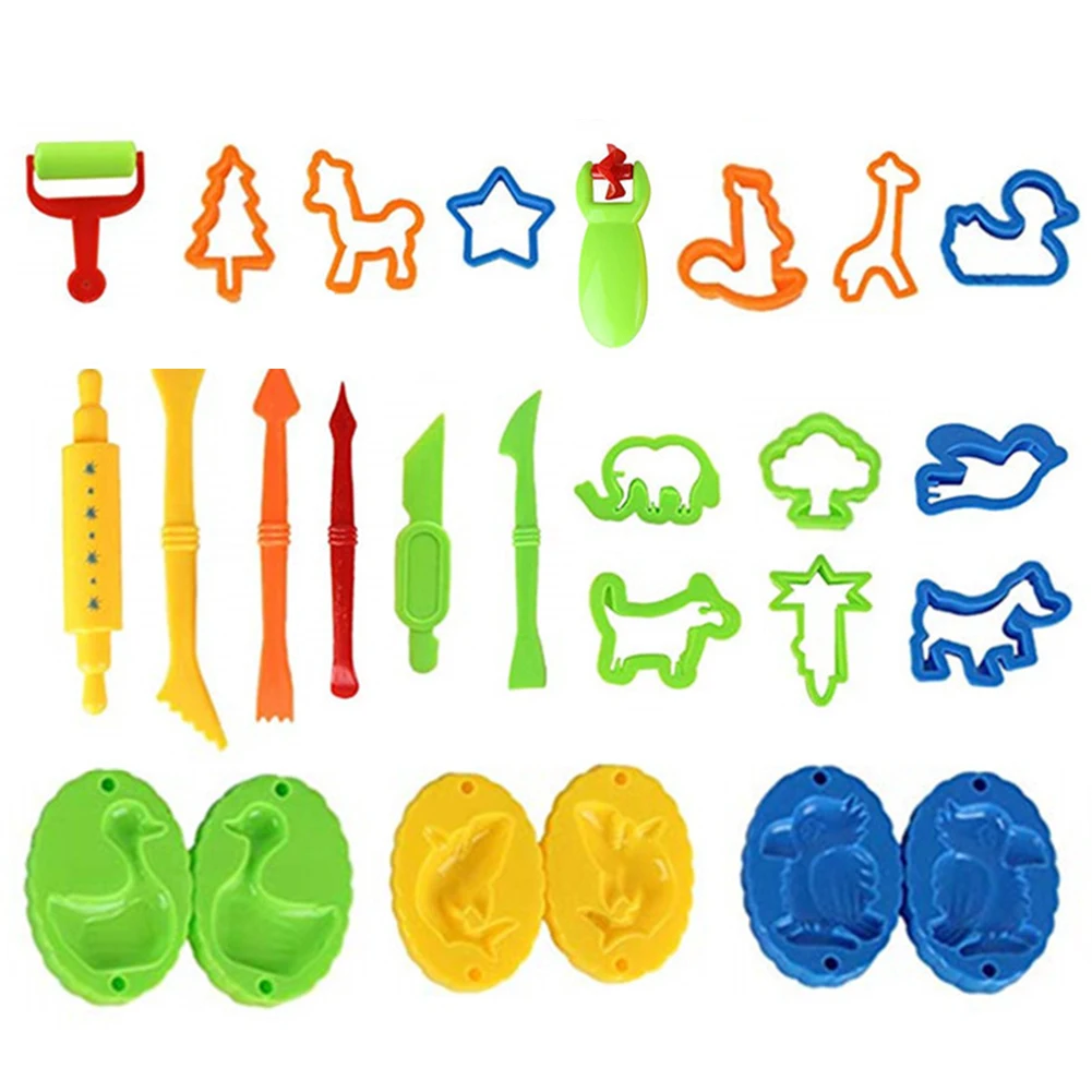 26pcs Plasticine Child DIY Environmental Toy Play Mould Kit Making Clay Tools Dough Colorful Mud Squeezer | Дом и сад