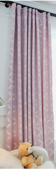 pink curtain Современный декоративный светильник из полиэстера/хлопка, затемненные шторы, занавески для гостиной, занавески для французского окна - Цвет: pink curtain