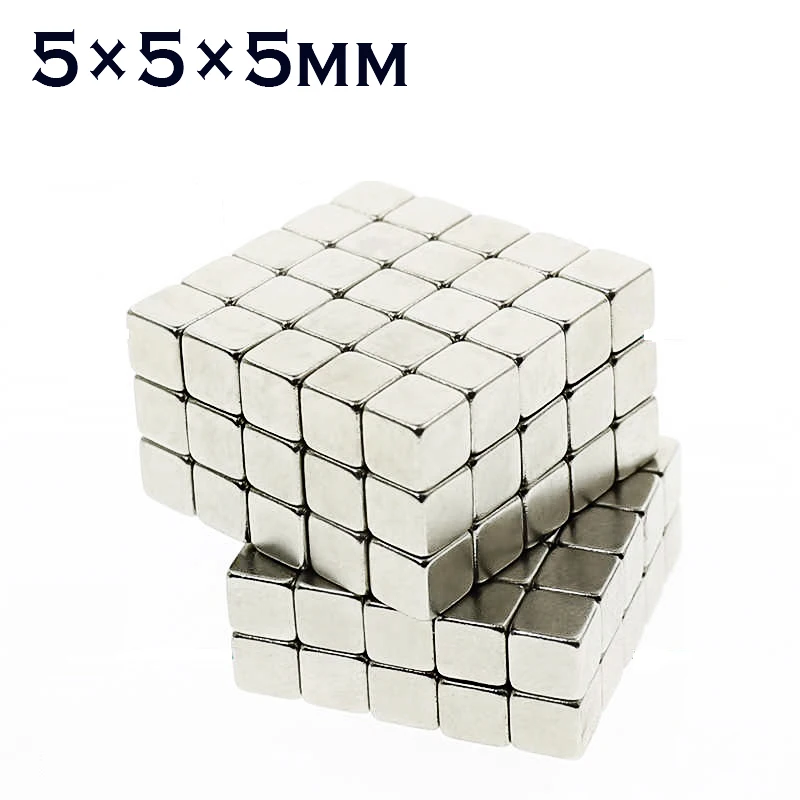 50 шт. Неодимовый Магнит 5x5x5 мм редкоземельные маленький сильный блок постоянного