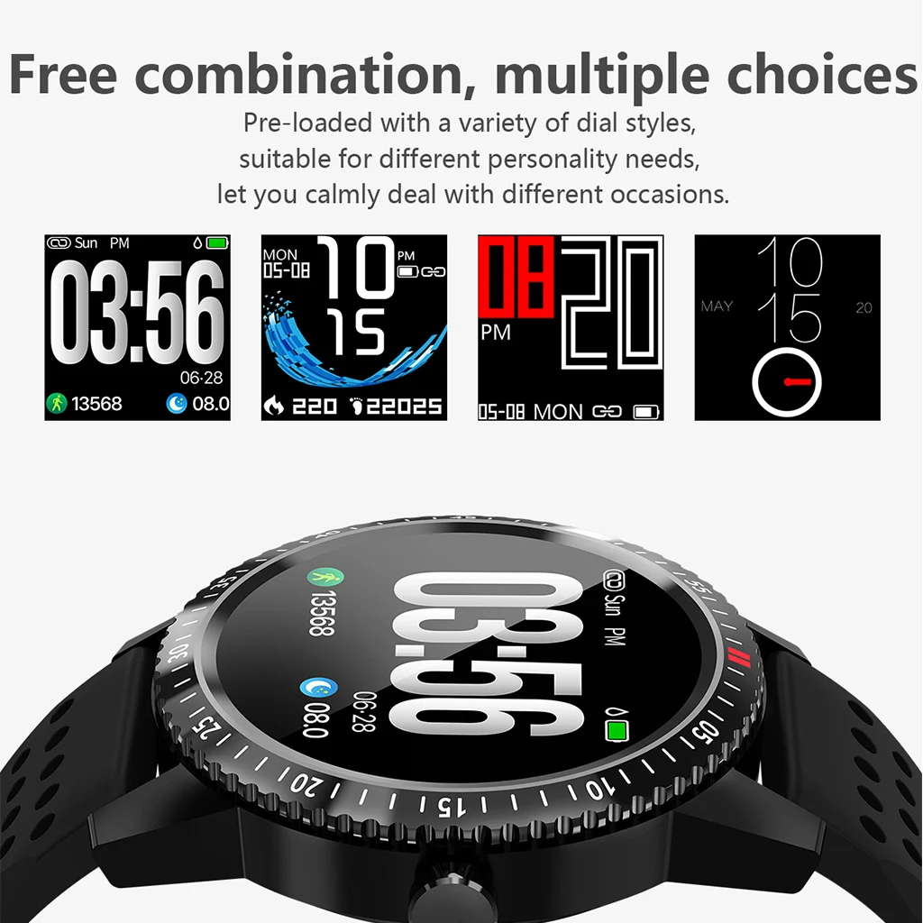 T1 Smartwatch IP67 Waterproof Wearable Device Heart Rate Monitor Color Display Smart Watch For Android IOS 30 Days Standby