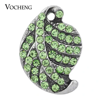 

Vocheng Ginger Snap 18mm Leaf 3 Colors Bling Rhinestone Charm Jewelry Vn-1273