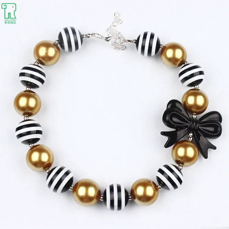 chunky black bead necklace