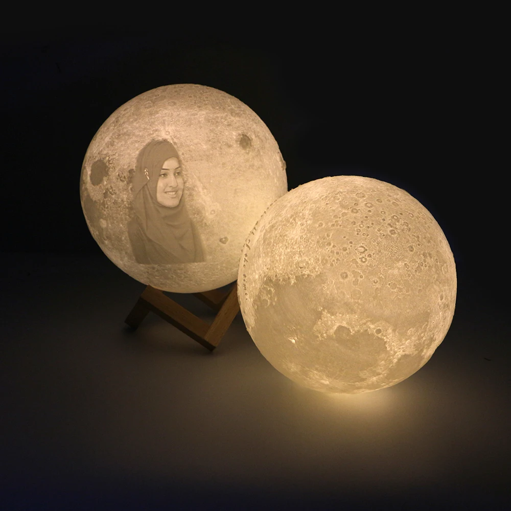 

The Best Gift Custom Made Moon Lamp Moon Photo Text Pattern 2/16 Colors for Ramadan Eid Mubarak Wedding Kids 3D Printer Parts