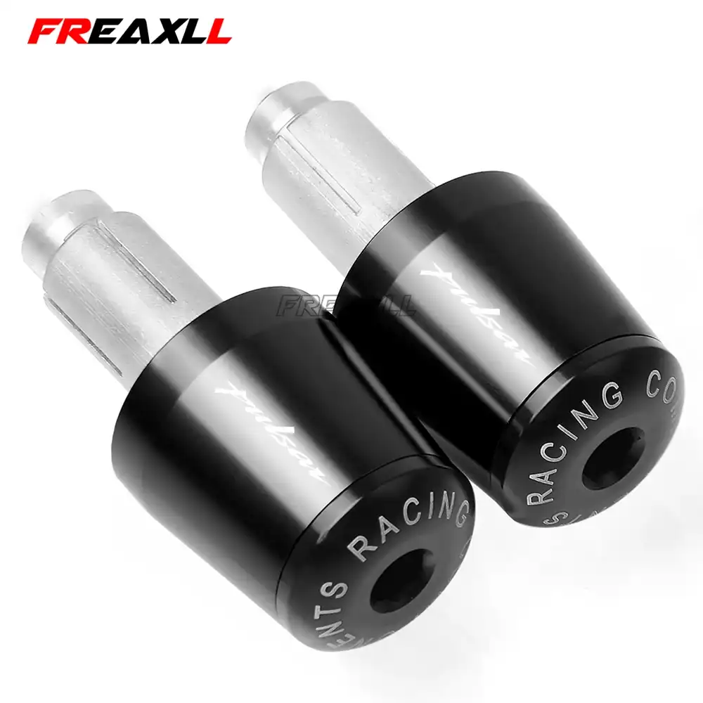 BRAUTO Tallado de 2pcs CNC Universal moto 7//8 22mm manillar pu/ños tapones tapones de barra Azul