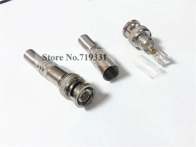 

10PCS BNC Male Compression CONNECTOR to Coaxial Video RG59 Cable For CCTV Came