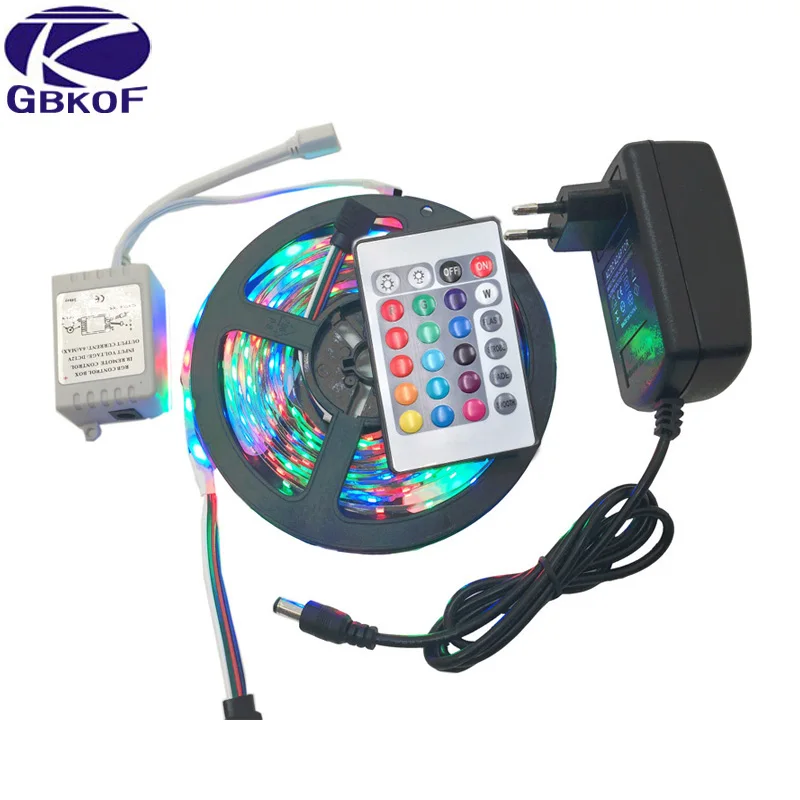 

5M Waterproof RGB LED Strip Light SMDTape DC12V Ribbon diode RGB 2835 led Strips Light Flexible Stripe Lamp IR WIFI Controller