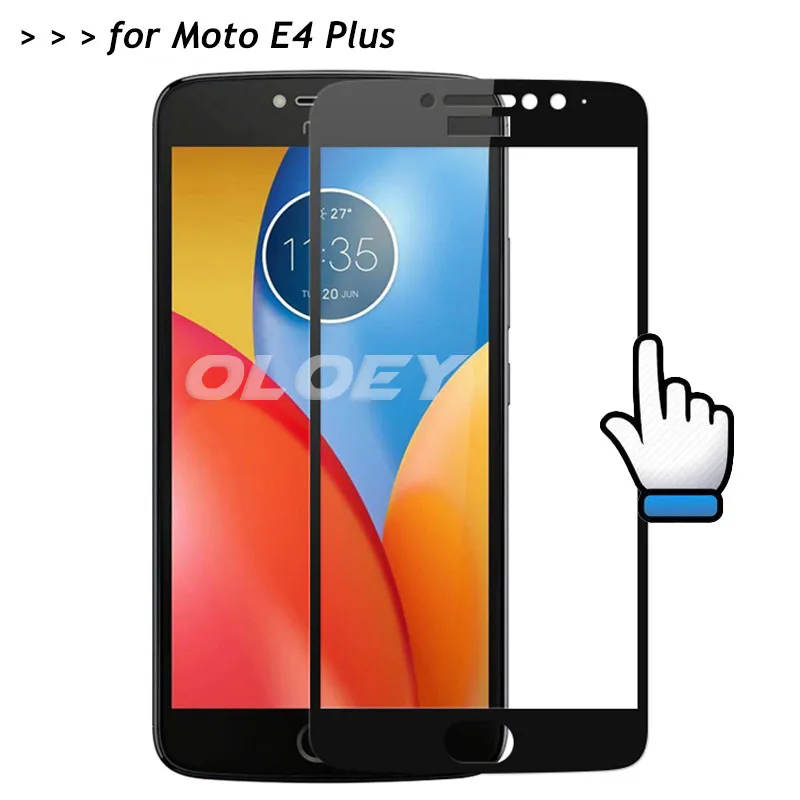 Для Motorola Moto E4 плюс полное покрытие закаленное Стекло Экран протектор все Coverge
