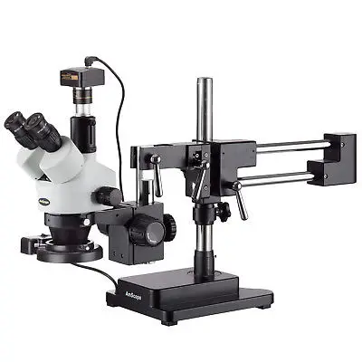

AmScope 3.5X-90X Trinocular Boom Stand Zoom Stereo Microscope + 3MP Camera