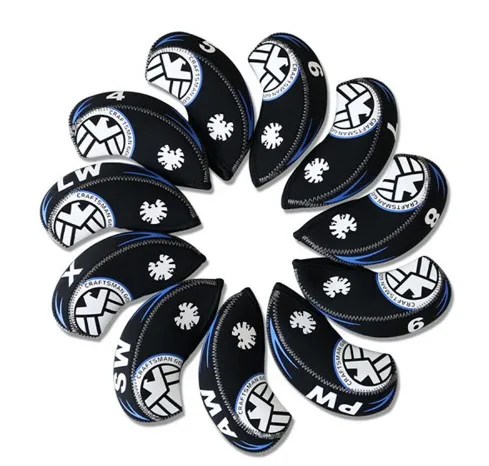 Newest 10pcs/set Neoprene Golf Iron Club Head Cover Universal Golf Iron Rod Protective Cover 4-9 AW LW PW SW Personality 3colors