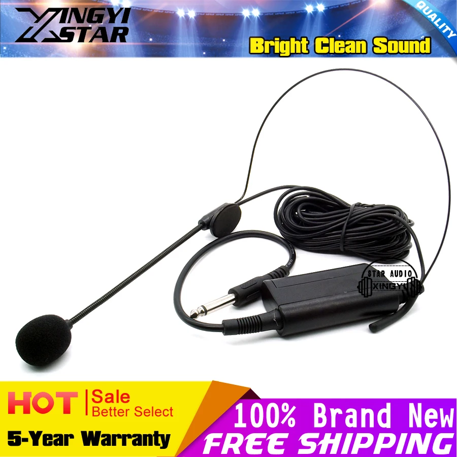 Professional Headworn Earhook Headset Microphone Condenser Mic For Guitar Sax Trumpet Violin Piano Saxophone Musical Instruments