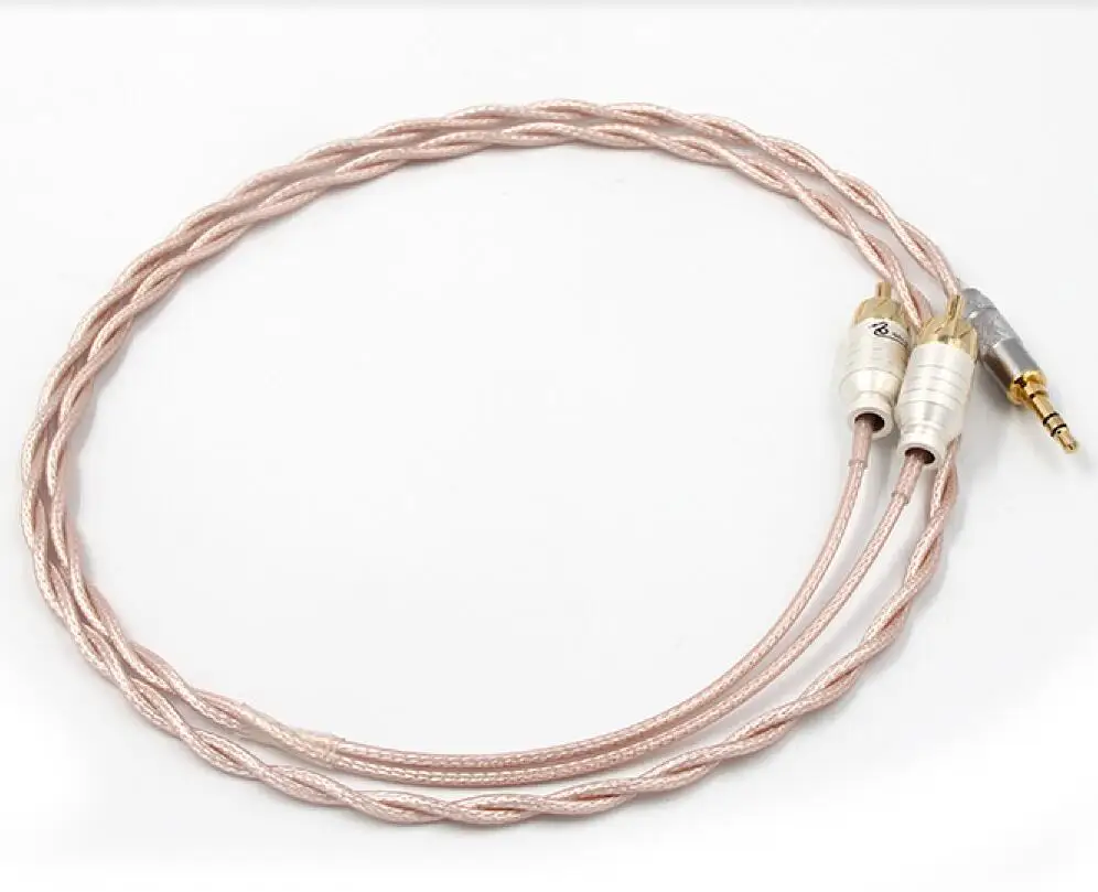 Аудиокабель HIFI с разъемом 3 5 мм Aux на 2 RCA ТВ приставка динамик провод сабвуфер