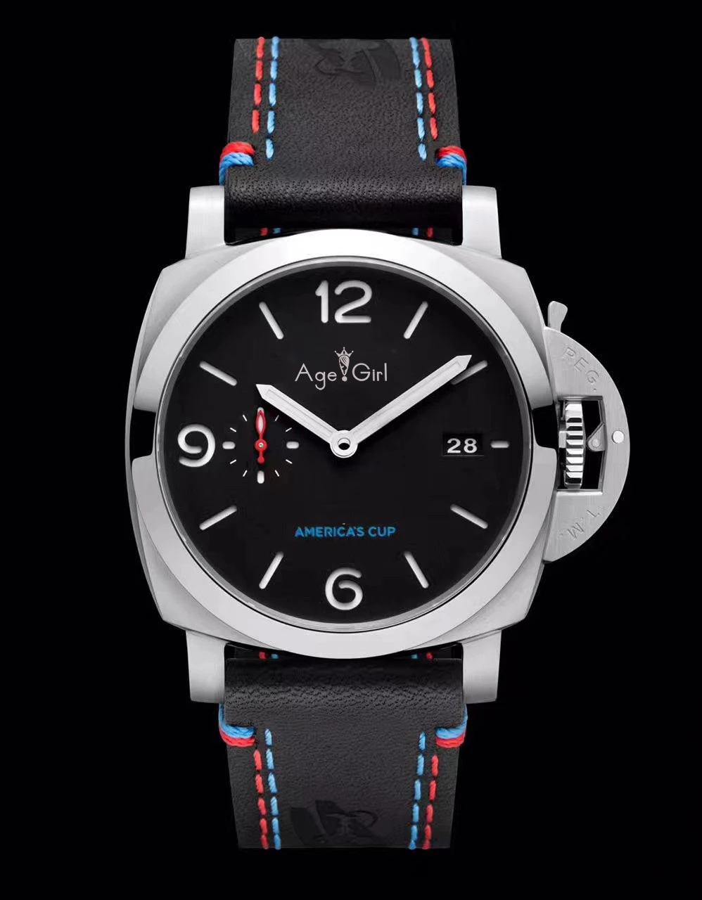 

Luxury Brand Men Automatic Mechanical Sapphire Stainless Steel Silver Black Grey Blue America Cup Watch Luminous Leather Rubber
