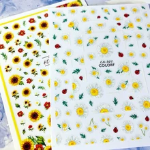 Новейшие CA-301-302-459-460 Маргаритка Подсолнух наклейки для ногтей 3d наклейки для ногтей японский дизайн Стразы Украшения