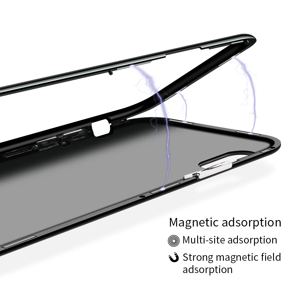 Магнитные поглощающие Чехлы 360 для iphone 8 plus X 10 глянцевый чехол 2 в 1 6 6s 7 Plus