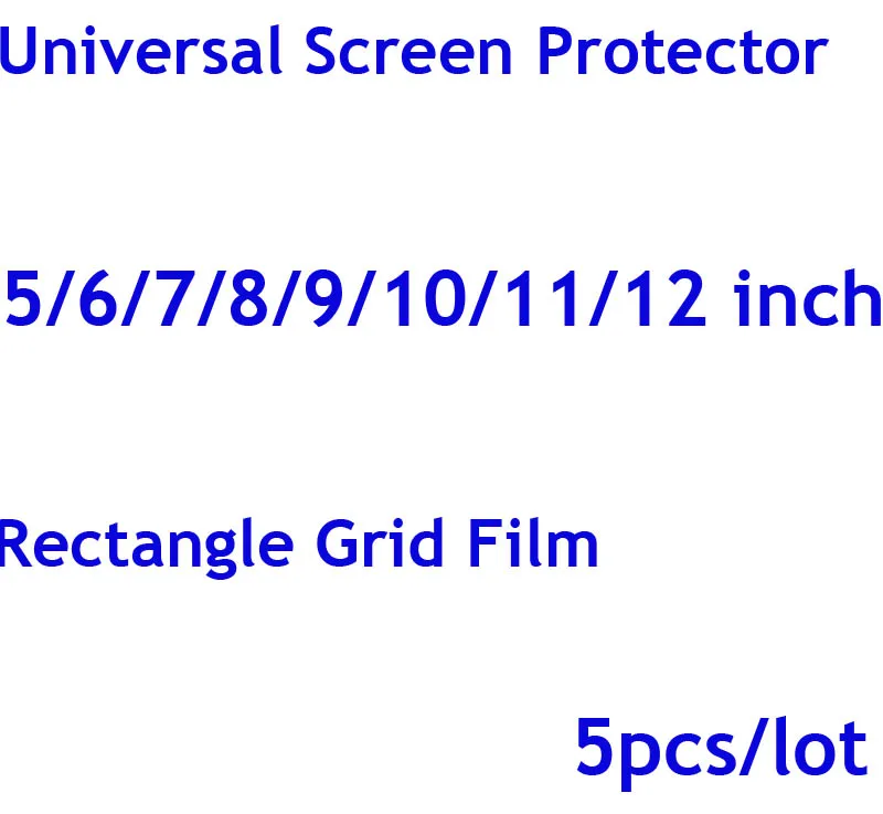 

5pcs Universal rectangle 5/6/7/8/9/10/11/12 Inch Protective Film Clear/Matte Screen Protector for Phone Tablet GPS MP4 LCD Guard