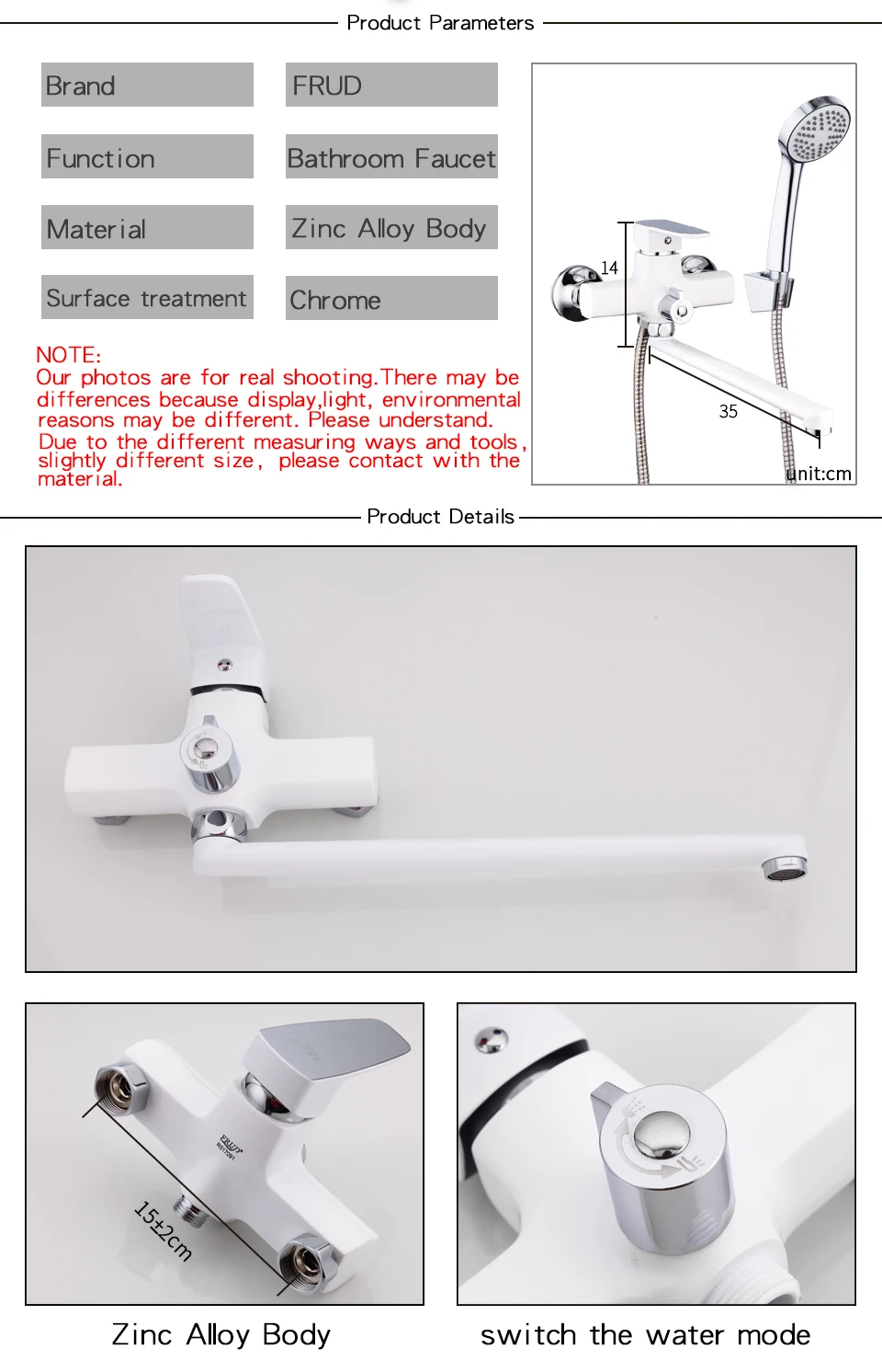 Long Spout White Bathtub Faucet 8