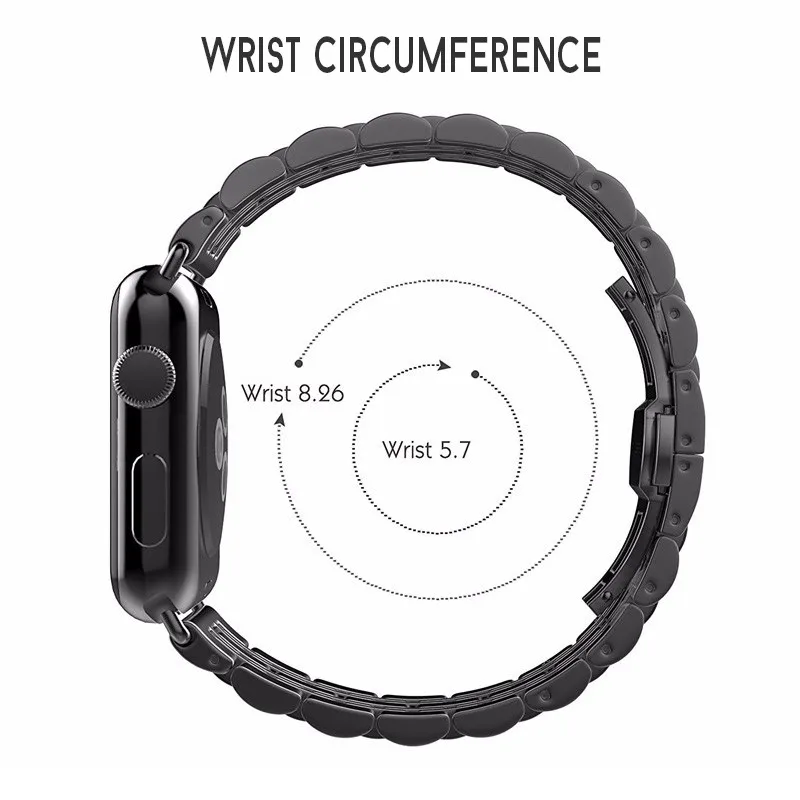Ремешок из нержавеющей стали для Apple Watch 38 мм 42 7 звеньев ремешок Смарт часы