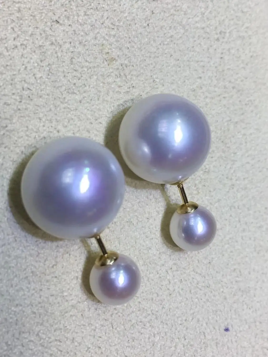 

gorgeou cute 6-12mm south sea white pearl earring 18k