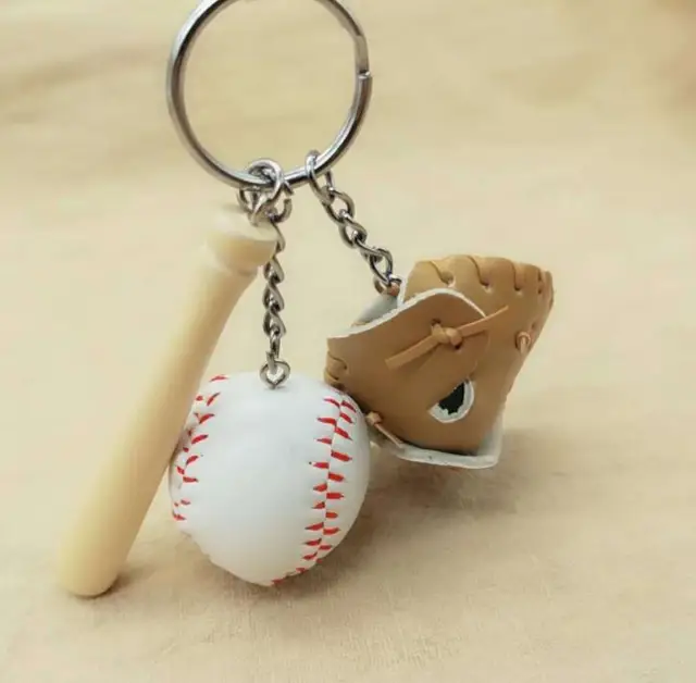 100pcs/Lot baseball keychain baseball keyring baseball key chains 3in1