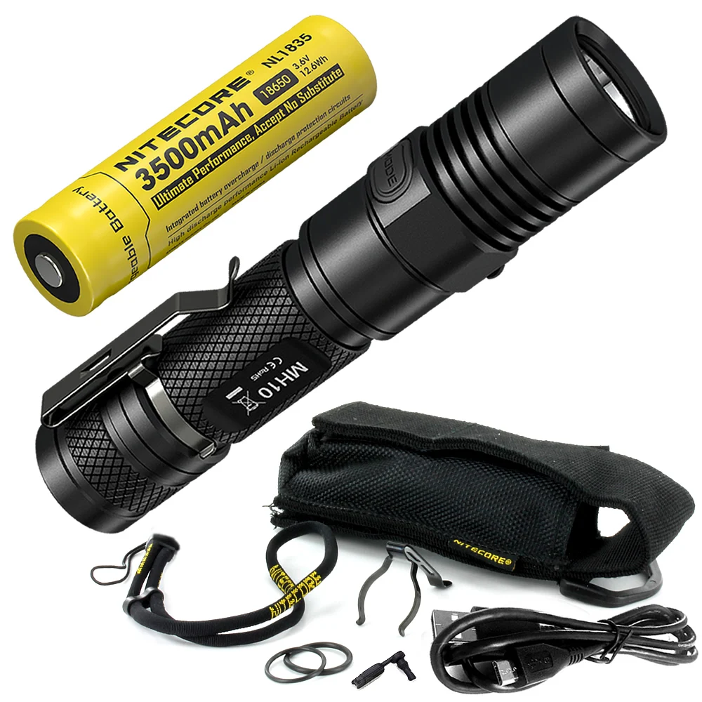 3500MAH NL1835 NITECORE MH10 1000 лм U2 светодиодный наружный перезаряжаемый портативный фонарик USB кабель для зарядки+ 1x18650 аккумулятор - Испускаемый цвет: 3500MAH NL1835