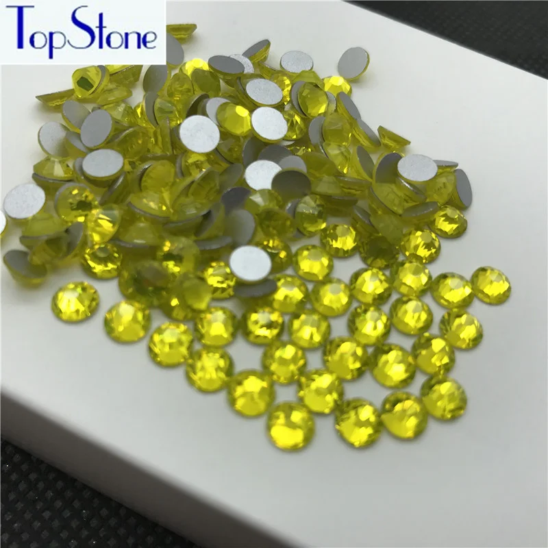 

Topstone Rhinestones Flatback ss3-ss34 Citrine Color 3D Nail Art Decorations Non Hot Fix Glue on Rhinestones