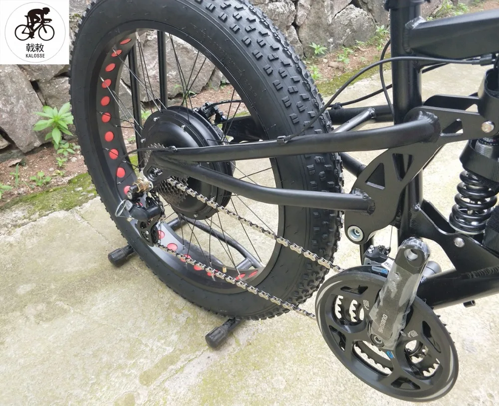 Flash Deal Kalosse  electric fat  bike2 7 speed  M4000  alloy  48V 1000W 26*4.0 tires  Hydraulic brakes   electrical snow bike 5