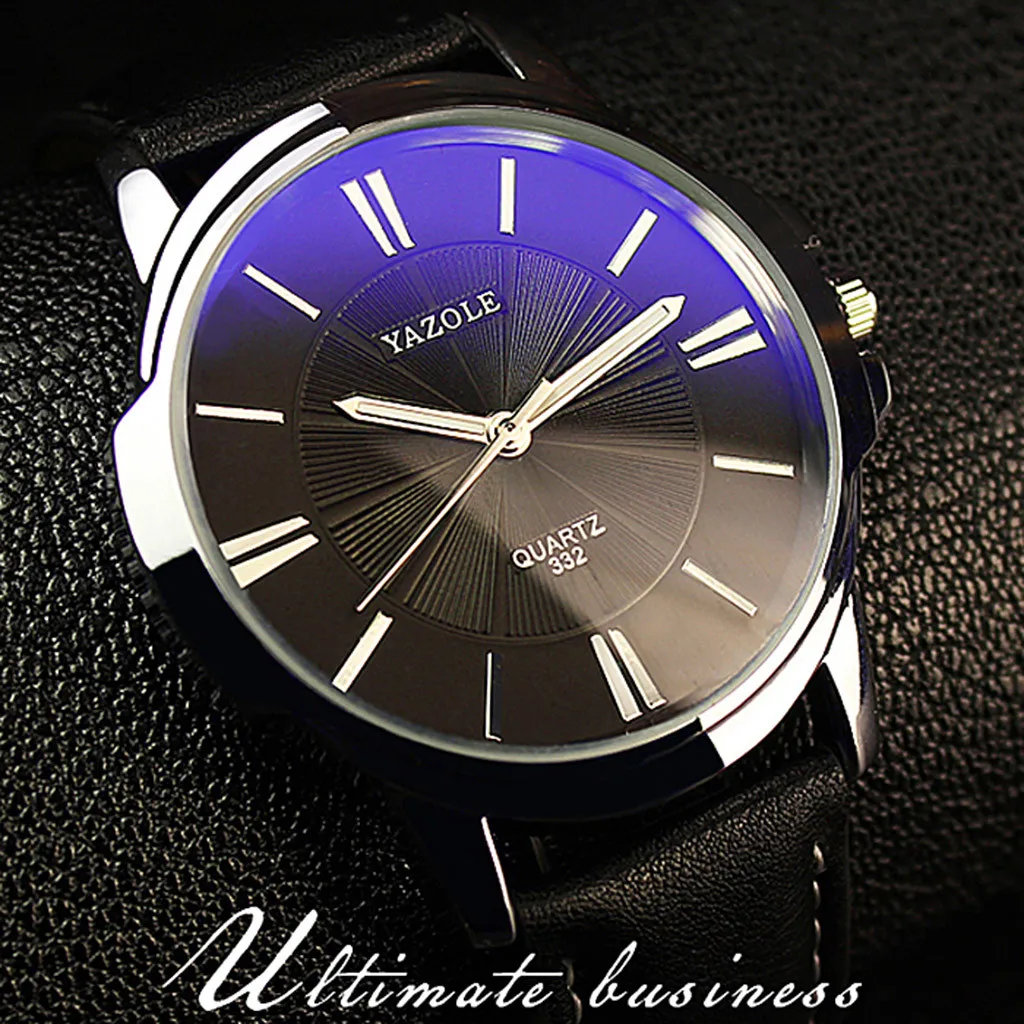 

Yazole Business Male Clock Quartz Wrist Watch Leisure Leather Quartz Clock derss mens watches top brand luxury 2019