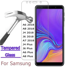 2 шт. закаленное стекло для samsung Galaxy A6 A8 A7 защита экрана защитное стекло на samsung A6 A8 J6 J4 Plus A7 стекло