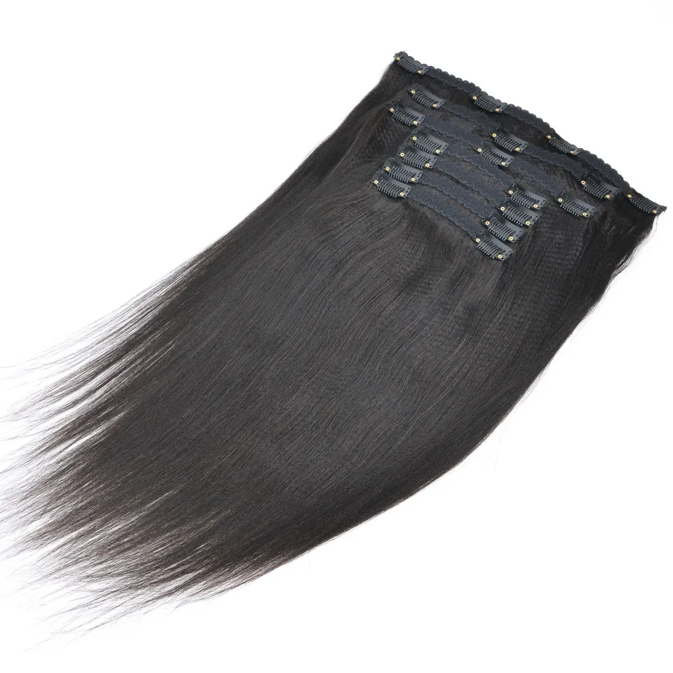 Najtaniej YVONNE światła Yaki ludzkie włosy włosy doczepiane clip in brazylijski dziewiczy włosy 7 sztuk 120 g zestaw naturalny kolor