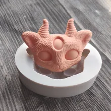 Devil Cat Silicone Mould, Chocolate Mould, Epoxy, Plaster, Candy Fondant Mould, Baking Cake Decoration 1558 3 layer fondant cake mould