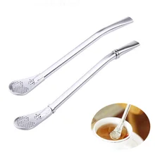 Нержавеющая сталь соломенная ложка Чайный фильтр Yerba mate трубочки для чая Bombilla Gourd многоразовые чайные инструменты моющиеся барные аксессуары