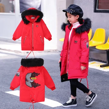 

Teenage Girl Parka Snowsuits Children's Winter Down Jacket For Girls Kids Clothes Hooded Jackets Teen Clothing Outfits Coat
