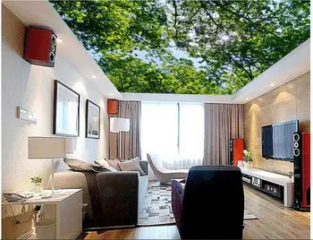 

3d room wallpaper custom photo non-woven Forest leaves the sky ceiling murals decoration painting 3d wall murals wallpaper