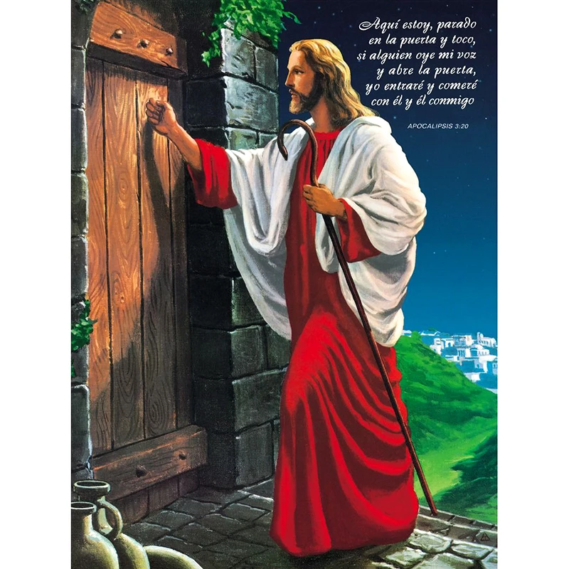 5d diy Diamond embroidery Jesus knocked at the door full square drill diamond painting Cross Stitch Rhinestone mosaic | Дом и сад