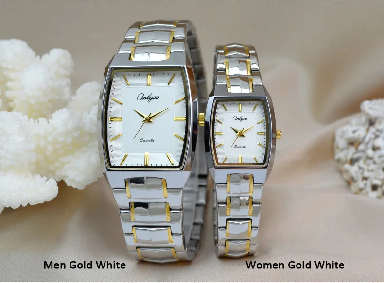 Onlyou Brand Luxury Quartz Watch Women Men Ladies Dress Watch Boss Stainless Steel Gold Silver Wristwatches