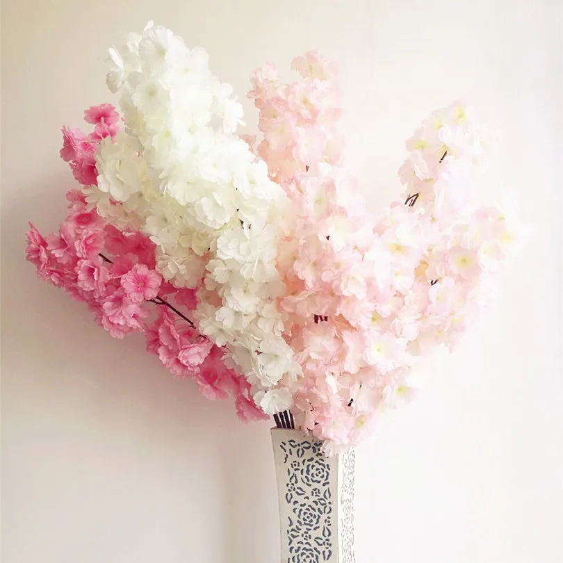 

Silk Cherry 100cm/39.37" Length Artificial Flowers Encrypted Begonia 3 Layers of Petals Cherry Sakurafor Wedding Centerpieces
