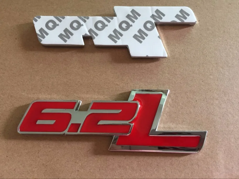 6.2L Emblem Side Fender Decal 3D Badge Replacement for F-150 Raptor 6.2 L F150 Red