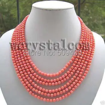 

Wholesale>>>LONG 100" GENUINE PINK CORAL 6MM NECKLACE