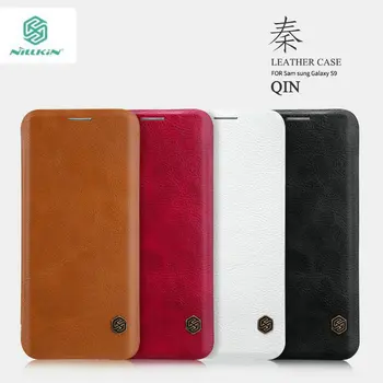 

For Samsung S9 Original NILLKIN QIN Luxury Leather case for Samsung Galaxy S9 Flip Cover Cases Galaxy S9 Wallet Phone Bags Etui