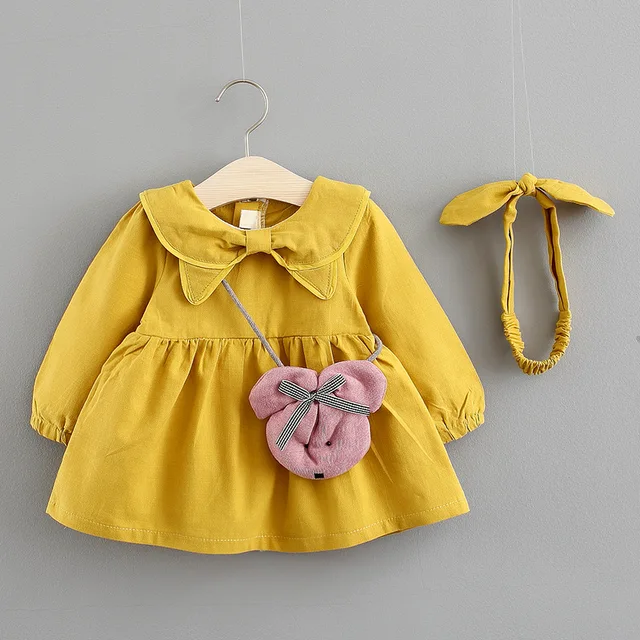 Warm winter baby clothes cotton long sleeve infant newborn kids dresses